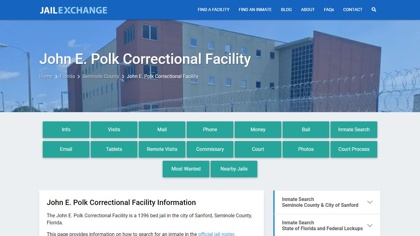 John E. Polk Correctional Facility, FL Inmate Search, Information